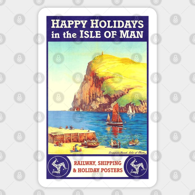 holiday in the isle of man vintage art Sticker by FauziKenceng
